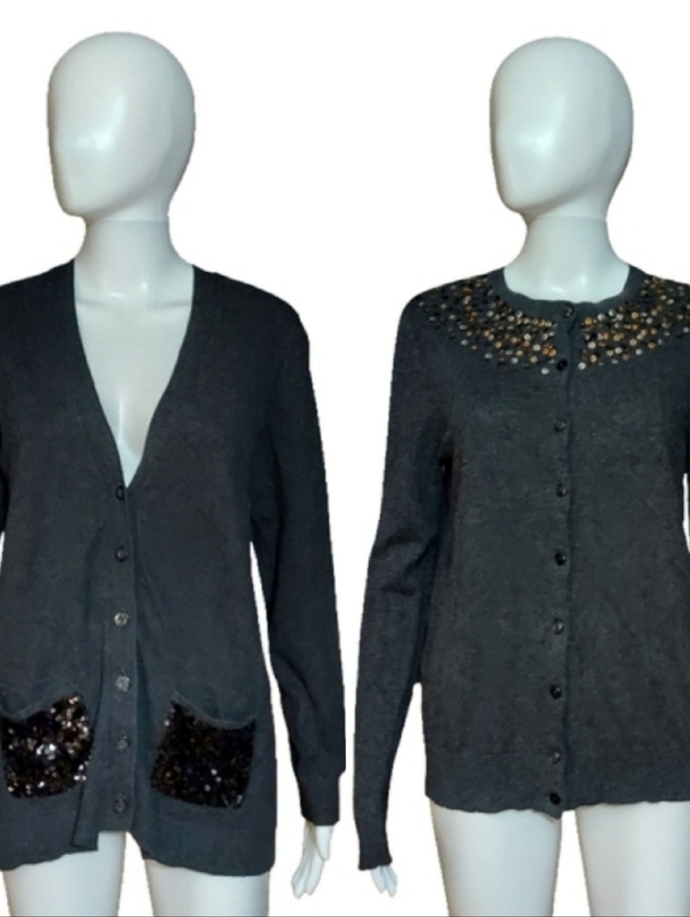 Lot Of 2 LOFT Sequin Cardigan Sweaters